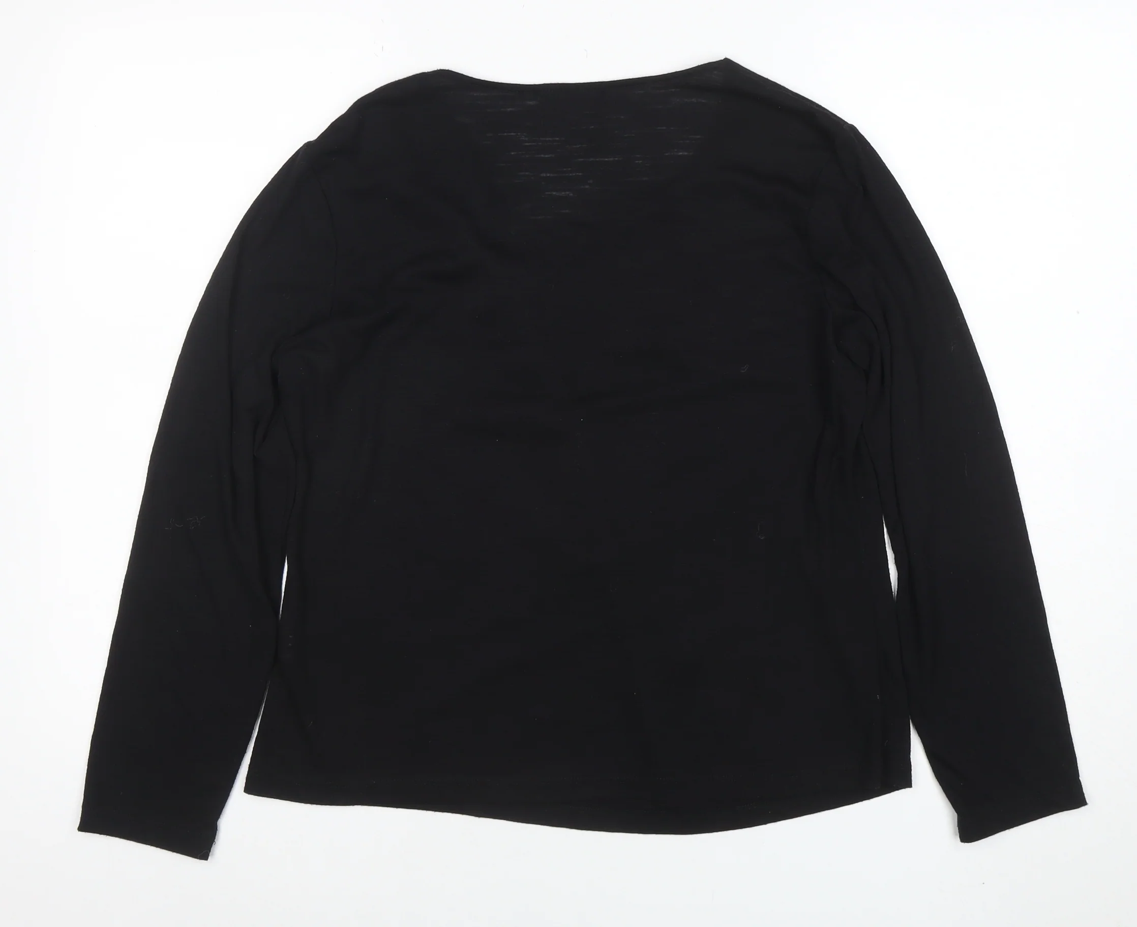 Cordelia St Women's Black Wrap Long Sleeve Blouse Size 14 - Image 3