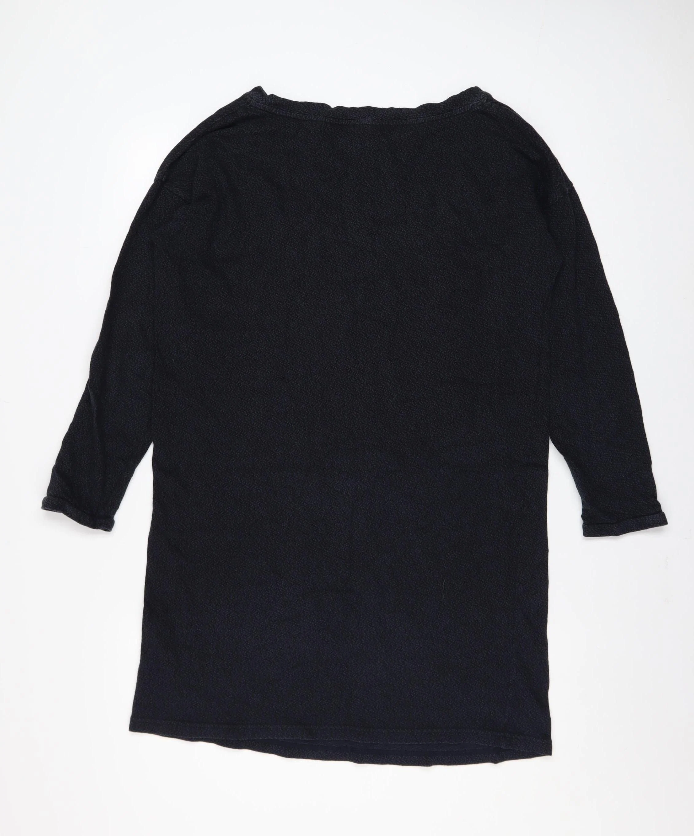 COS Women Black Cotton Shift Dress Size S 3/4 Sleeve Knee Length - Image 3