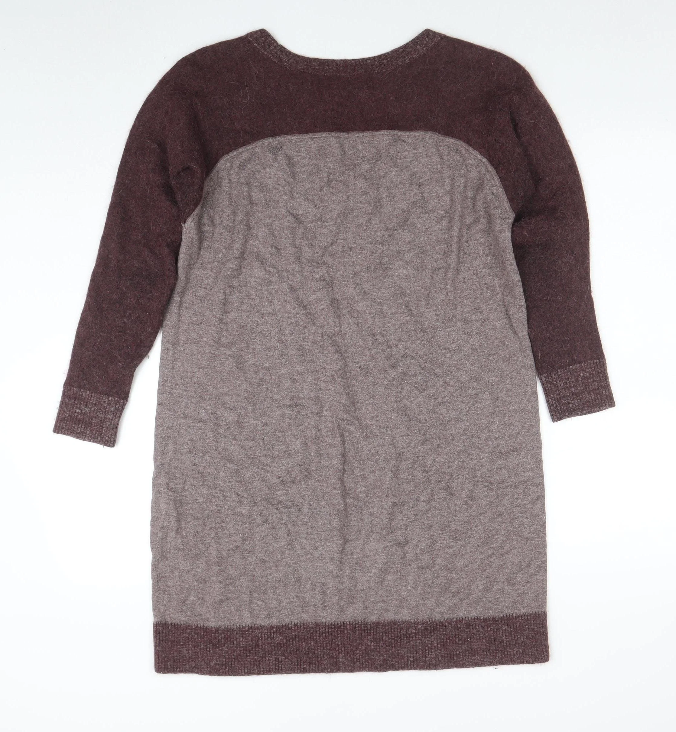 COS Women Brown Wool Blend Raglan Sleeve Long Pullover Jumper Size S - Image 3