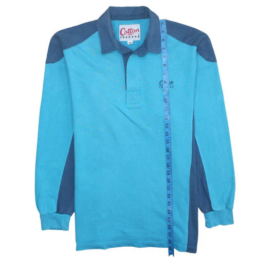Cotton Traders Men’s Blue Collared Henley Sweatshirt Size M - Image 2
