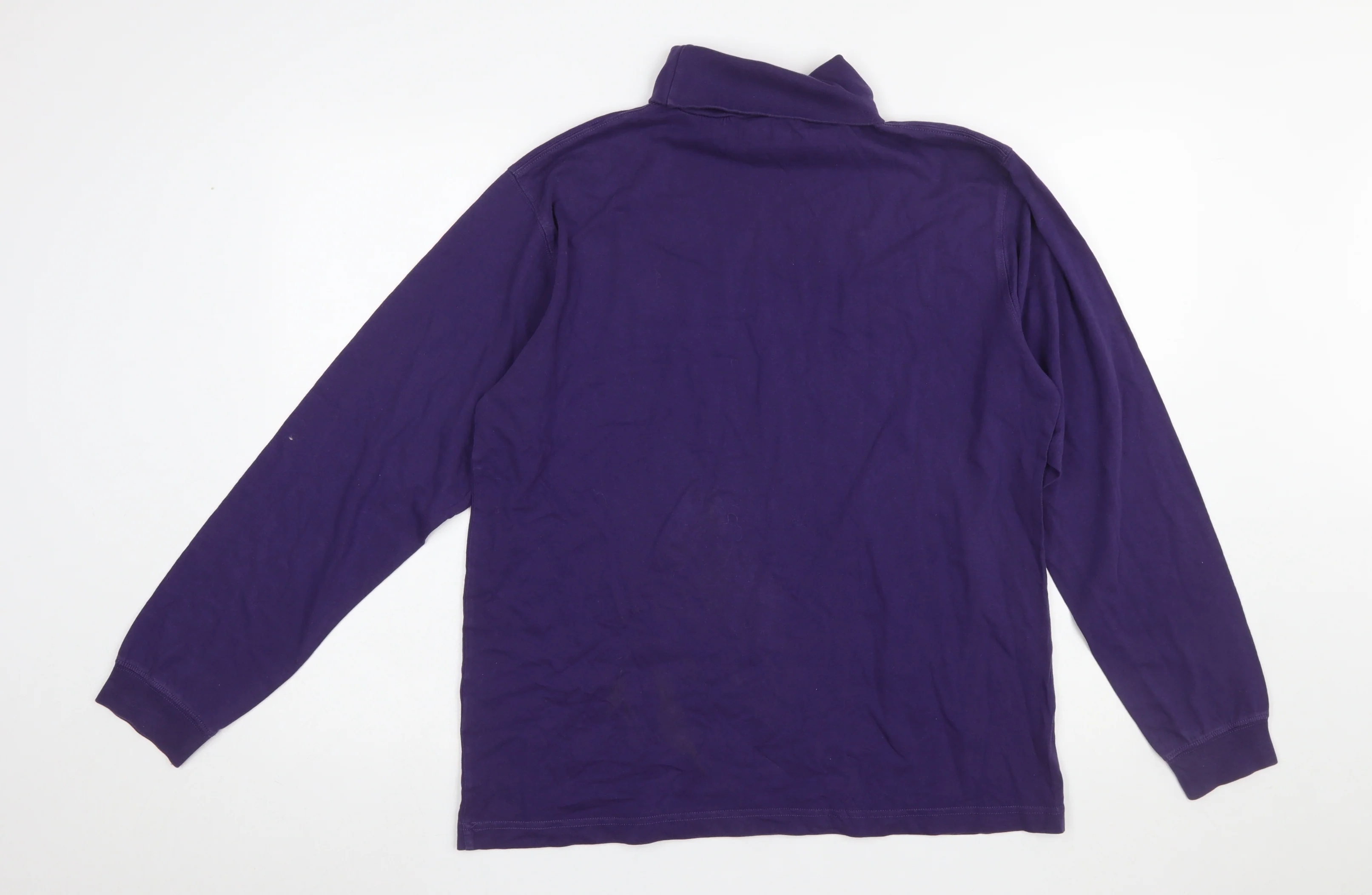 Cotton Traders Men’s Purple Roll Neck Long Sleeve T-Shirt M Regular Fit - Image 3