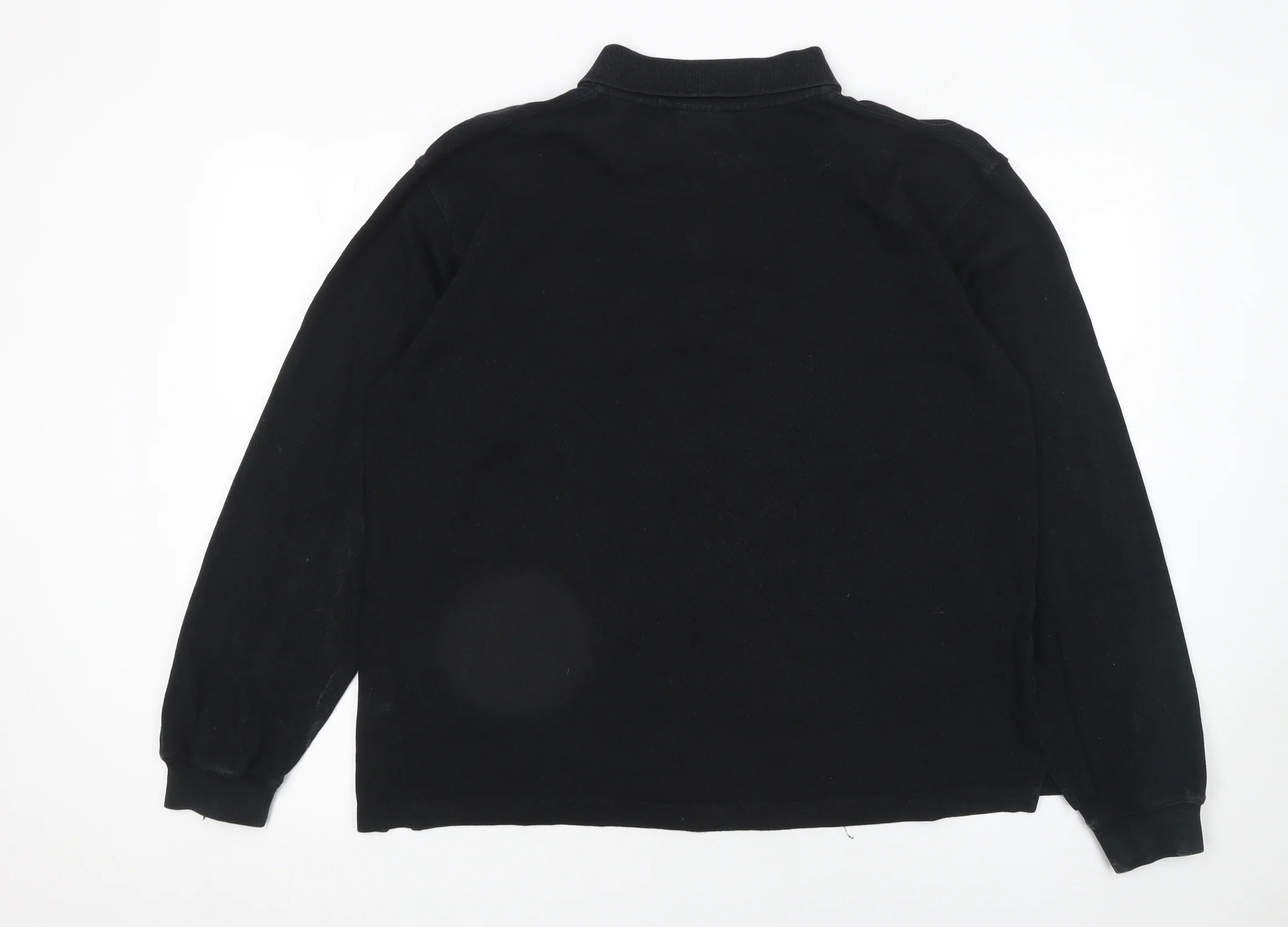 Cotton Traders Men's Black Long Sleeve Polo Shirt Size M 100% Cotton - Image 3