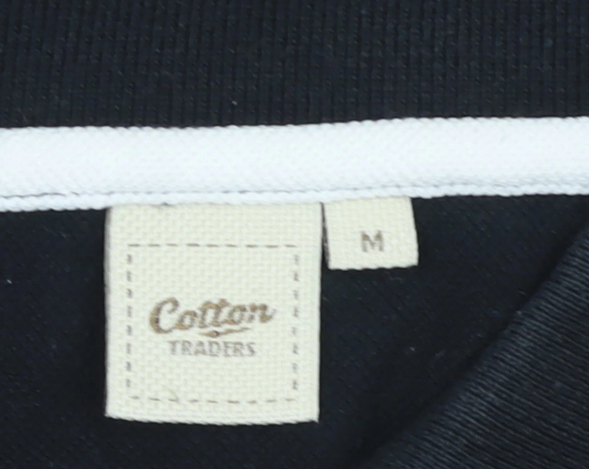 Cotton Traders Men's Black Long Sleeve Polo Shirt Size M 100% Cotton - Image 4