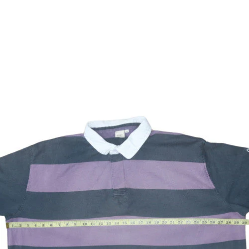 Cotton Traders Men's Purple Striped 3XL Rugby Style Collared Sweatshirt - Image 3