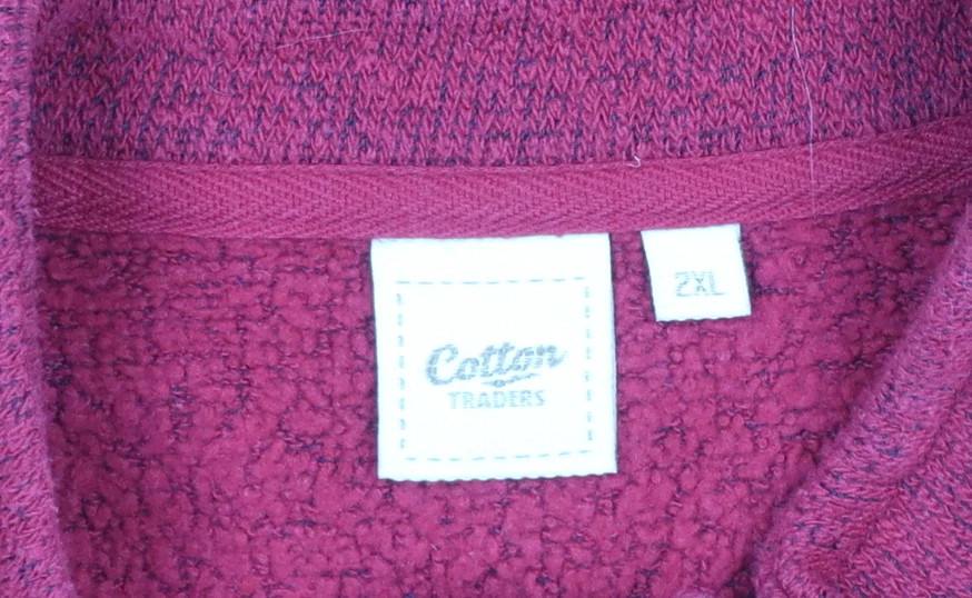 Cotton Traders Mens Red 2XL Fleece Half Zip Sweatshirt - Image 5
