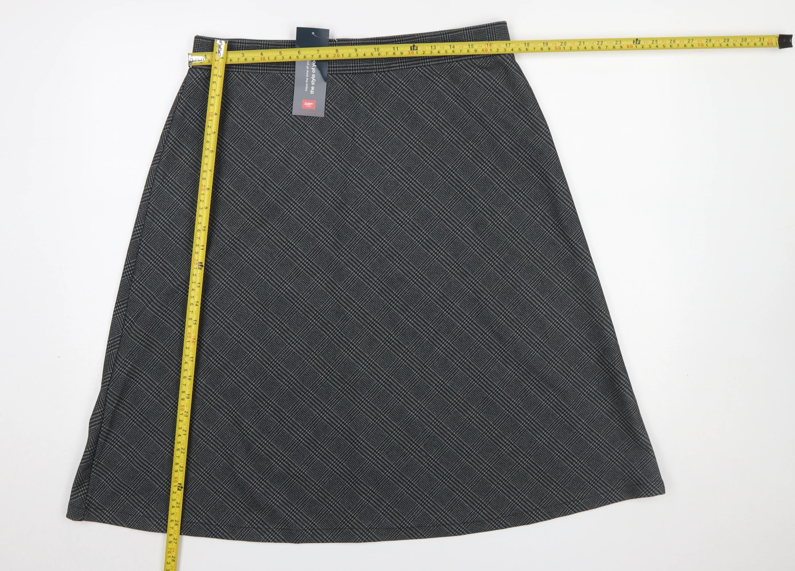 Cotton Traders Women’s Grey Jersey Midi A-Line Skirt Size 16 - Image 2