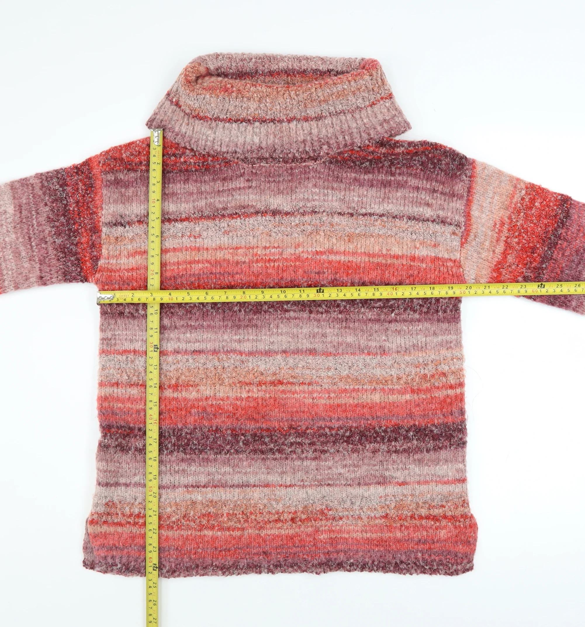 Cotton Traders Women’s Multicoloured Roll Neck Chunky Knit Jumper Size 12 - Image 2