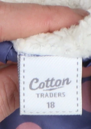 Cotton Traders Womens Blue Polka Dot Waterproof Rain Coat Size 18 - Image 5