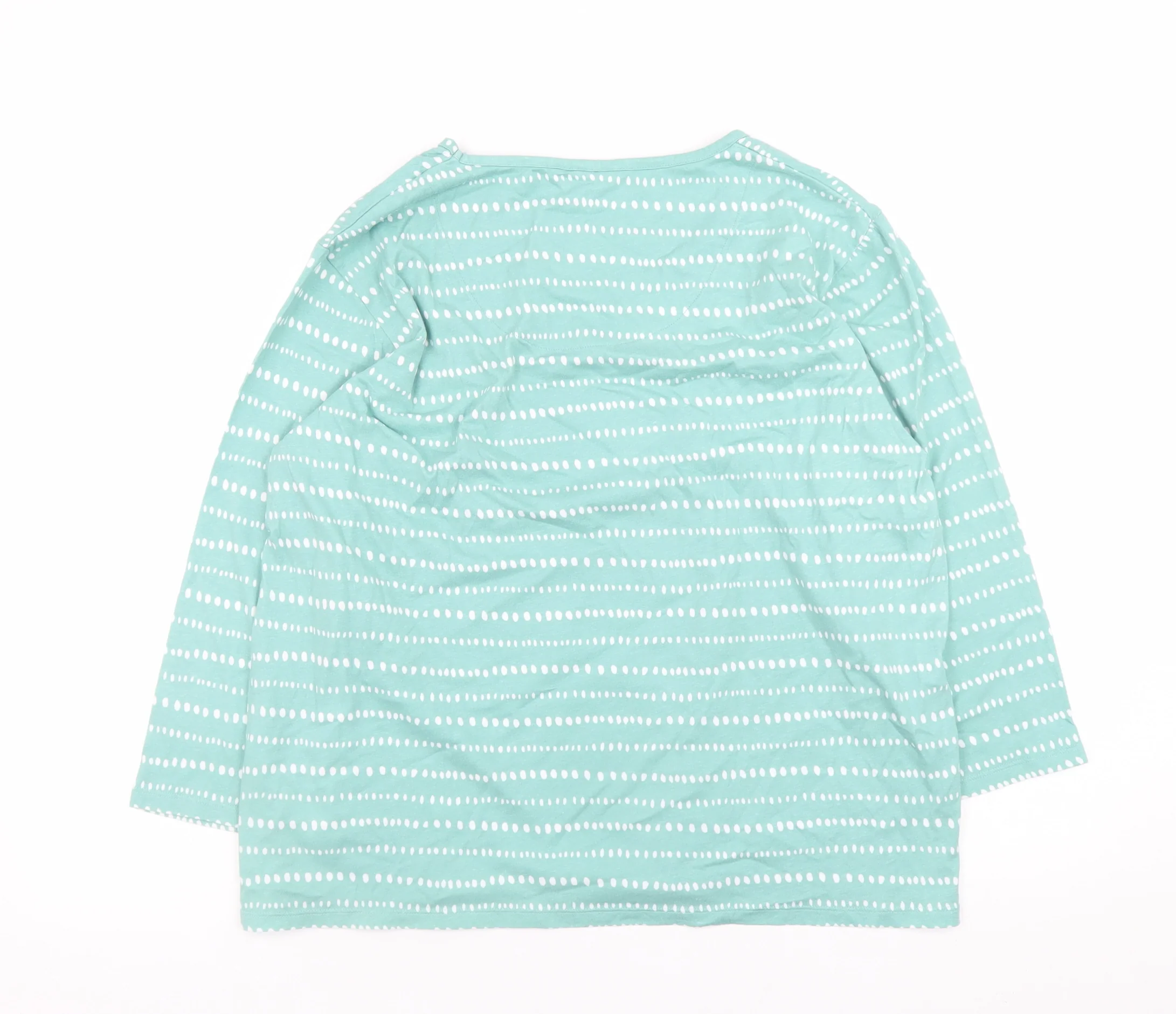 Cotton Traders Womens Green 3/4 Sleeve Cotton Jersey T-Shirt Size 16 - Image 3