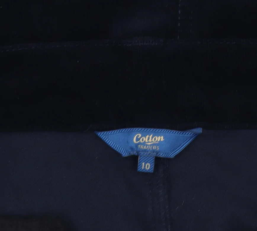 Cotton Traders Women's Navy Corduroy Knee Length Straight Skirt Size 10 - Image 5
