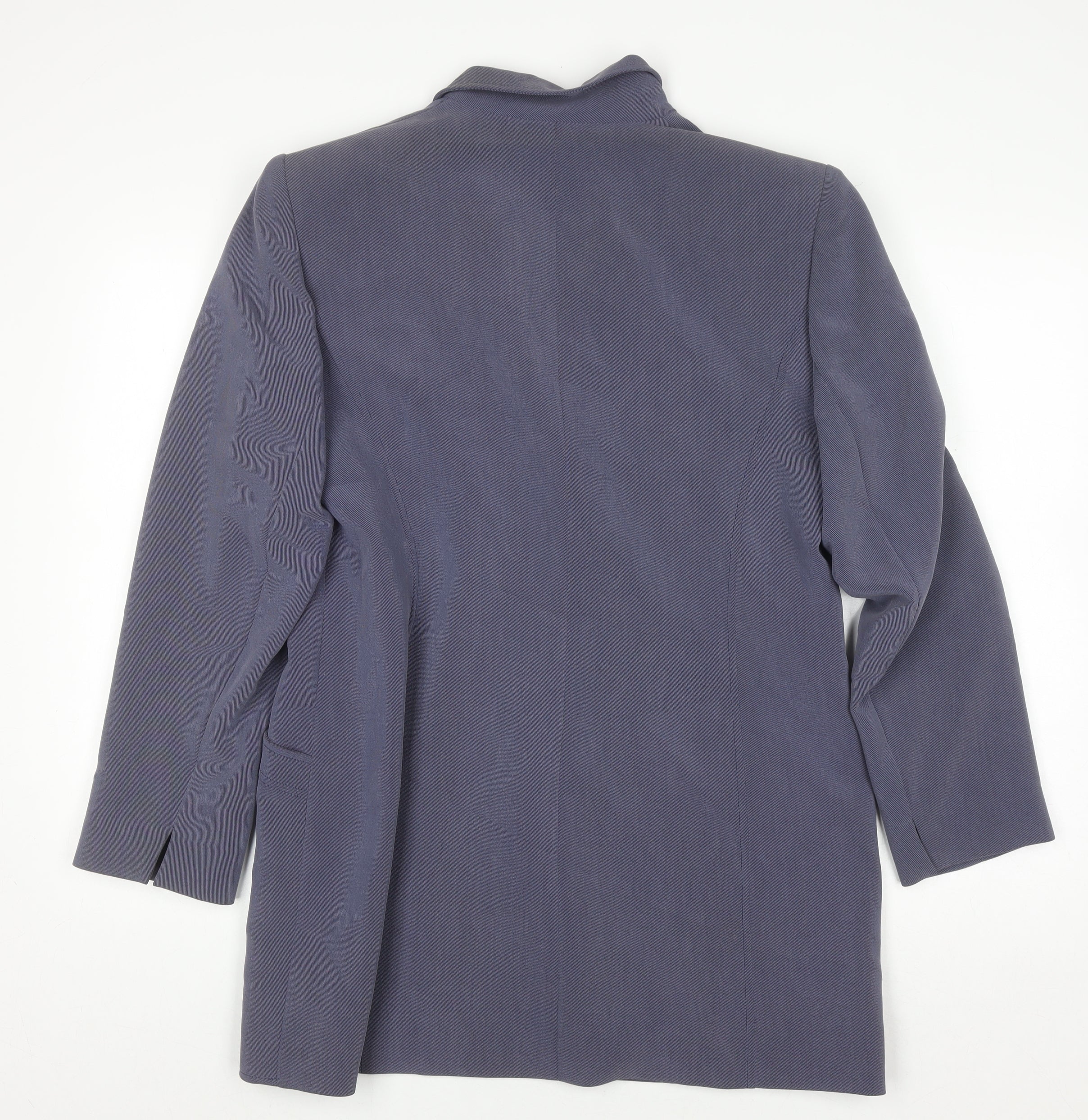 Country Casuals Women Blue Size 14 Wool Blend Single-Breasted Blazer - Image 3