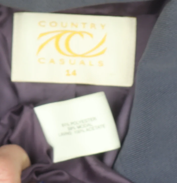 Country Casuals Women Blue Size 14 Wool Blend Single-Breasted Blazer - Image 4