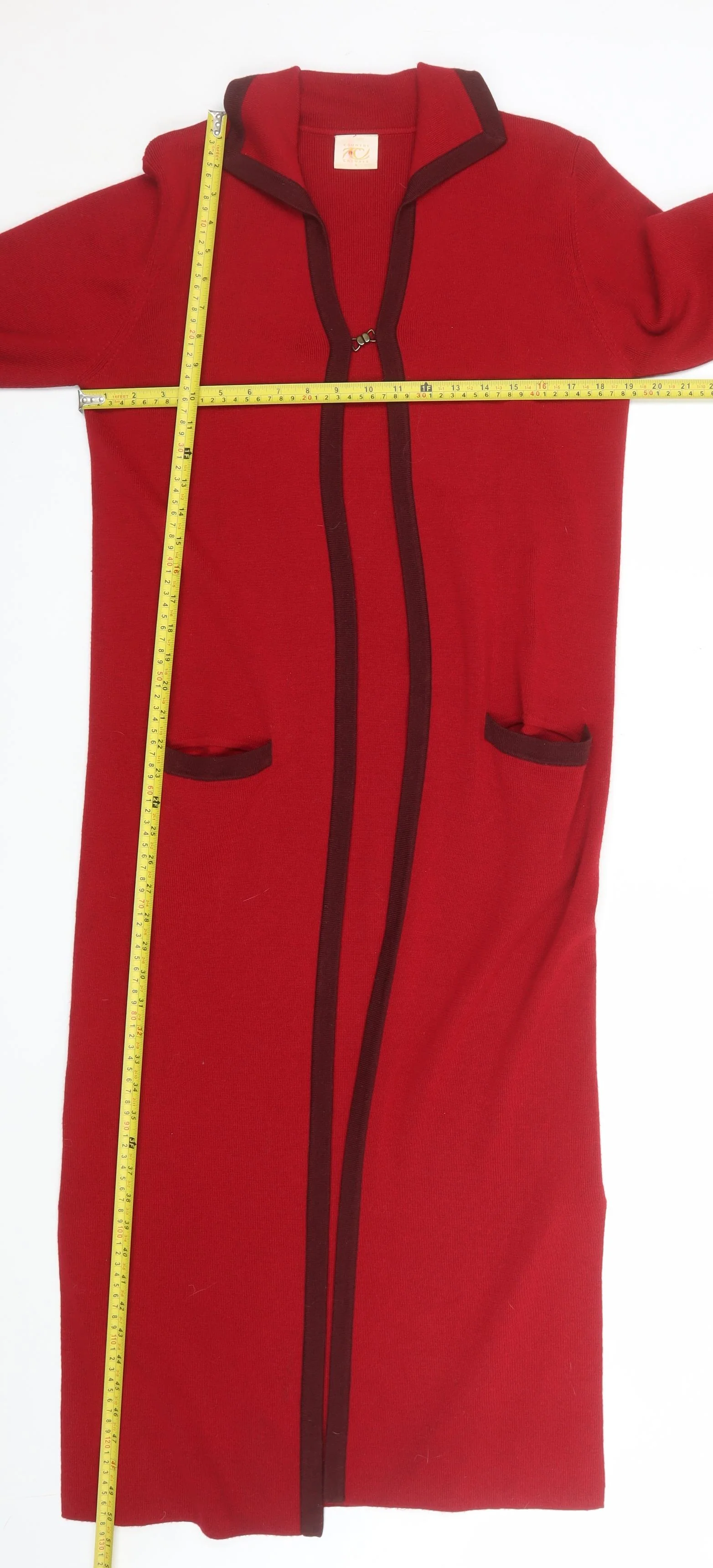 Country Casuals Women Red Wool Long Cardigan Coat S - Image 2