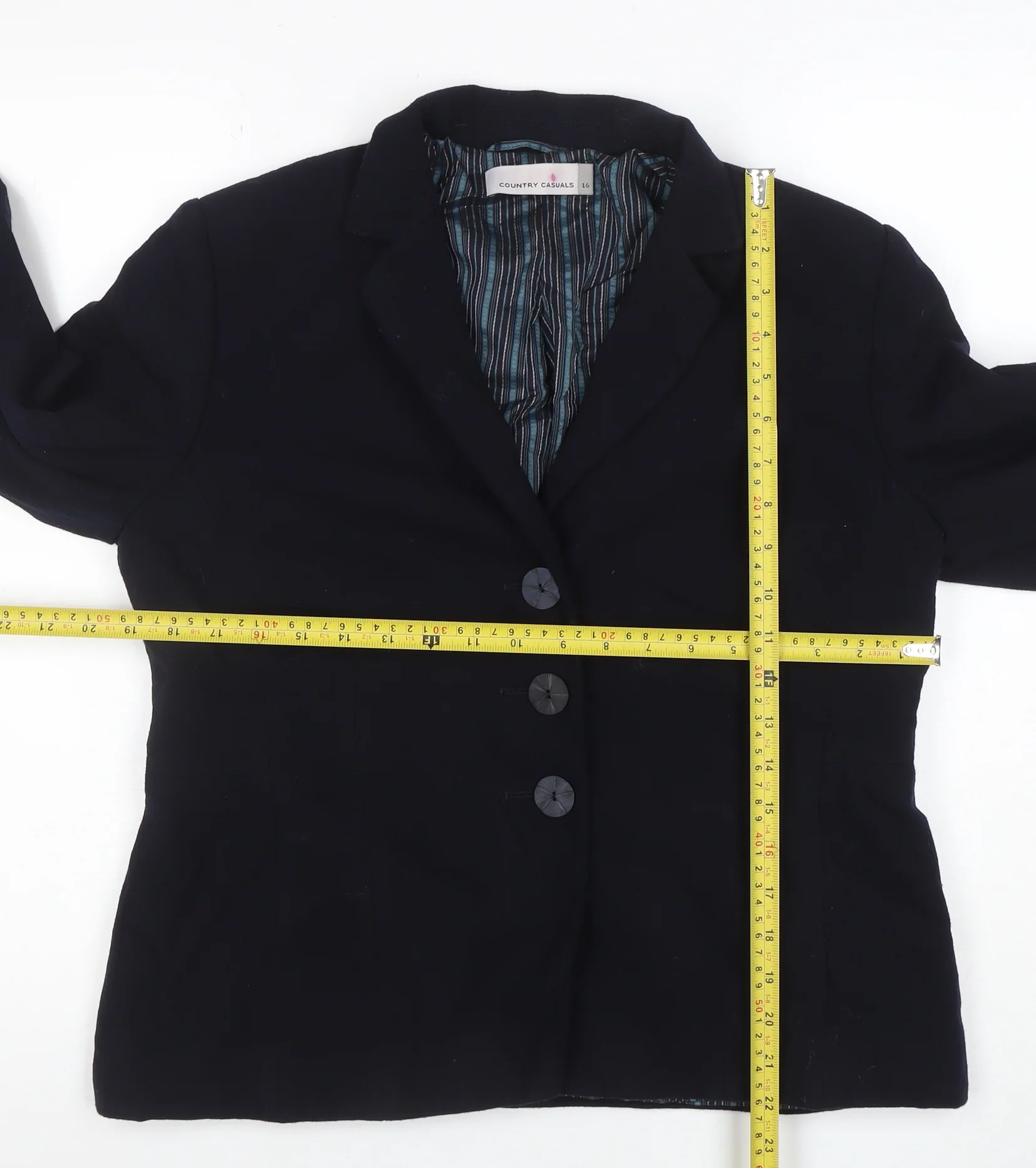 Country Casuals Womens Black Size 16 Single-Breasted Blazer Jacket - Image 2