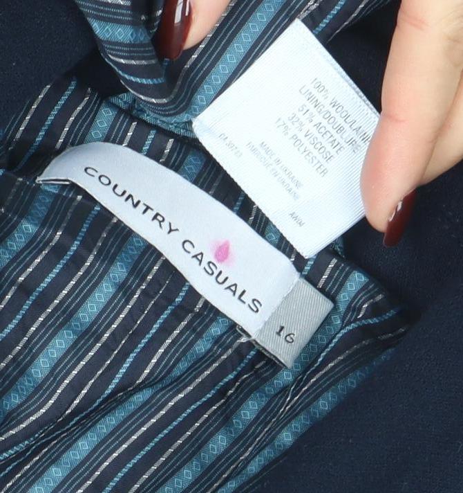 Country Casuals Womens Black Size 16 Single-Breasted Blazer Jacket - Image 4