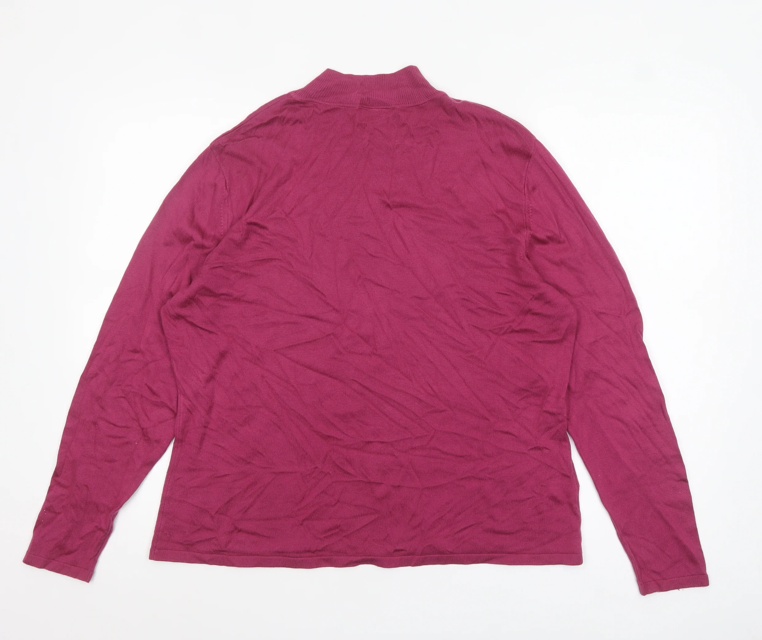 Country Casuals Women's Pink Mock Neck Long Sleeve Jumper L+ - Image 3
