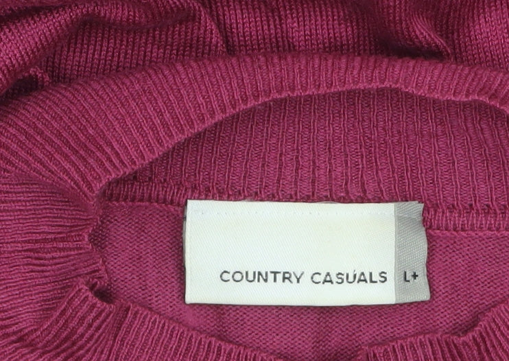 Country Casuals Women's Pink Mock Neck Long Sleeve Jumper L+ - Image 5