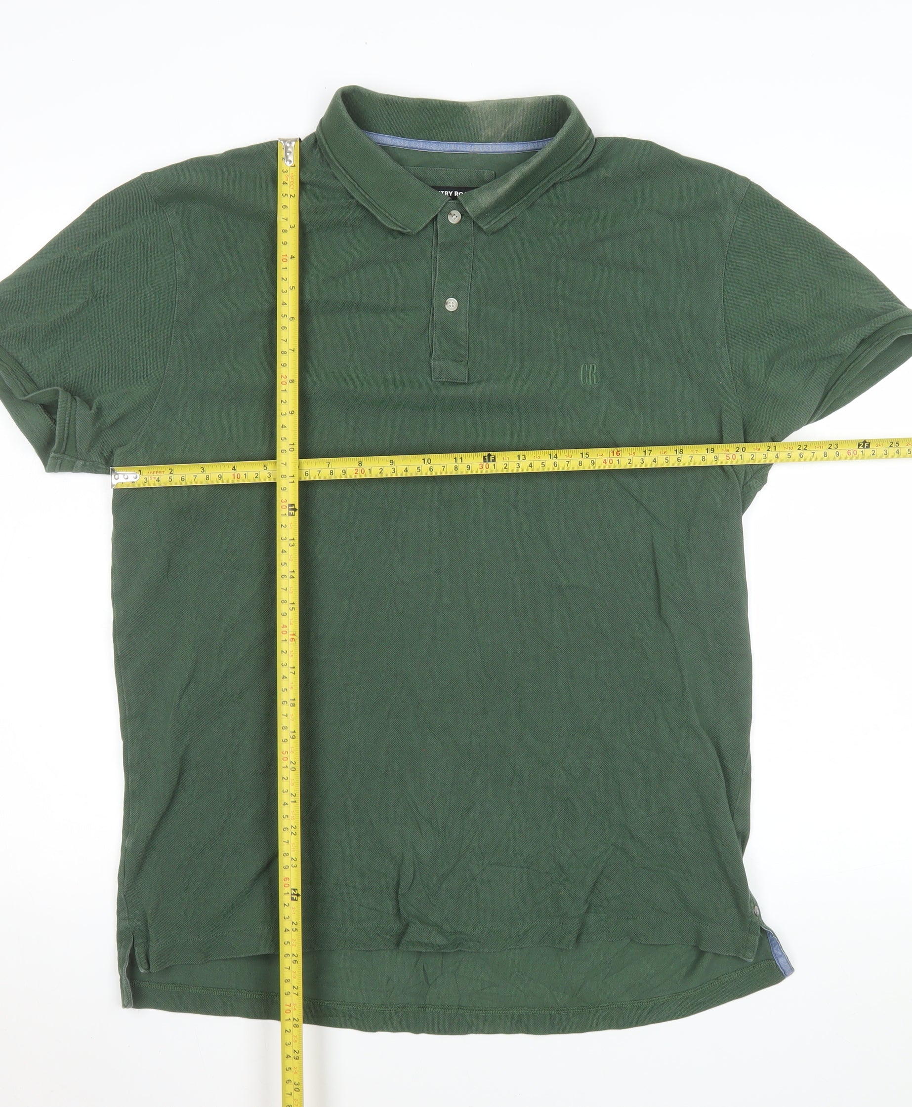 Country Road Men's Green Short Sleeve Polo Shirt XL Cotton - Image 2