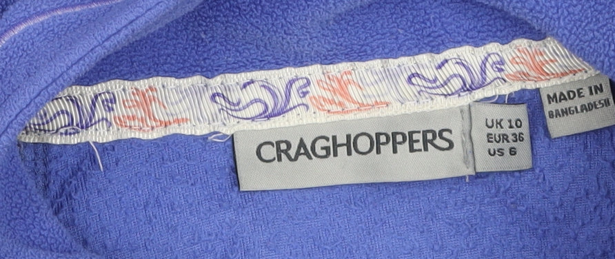 Craghoppers Women Blue Fleece 1/2 Zip Pullover Sweatshirt UK 10 - Image 5