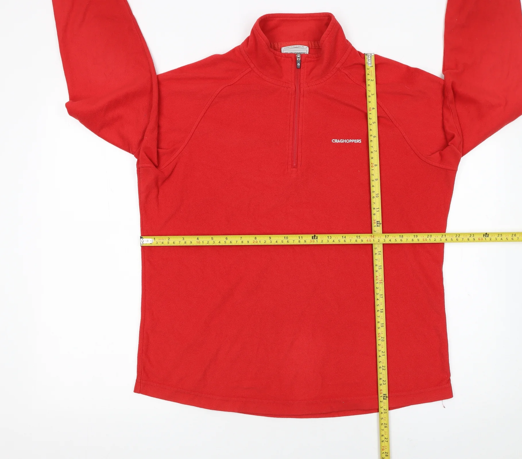 Craghoppers Women Red Fleece 1/2 Zip Pullover Sweatshirt UK 16 - Image 2