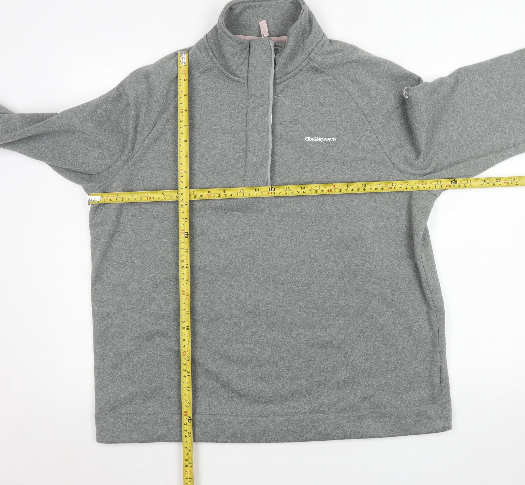 Craghoppers Women's Grey 1/2 Zip Fleece Sweatshirt UK 20 Polyester - Image 2