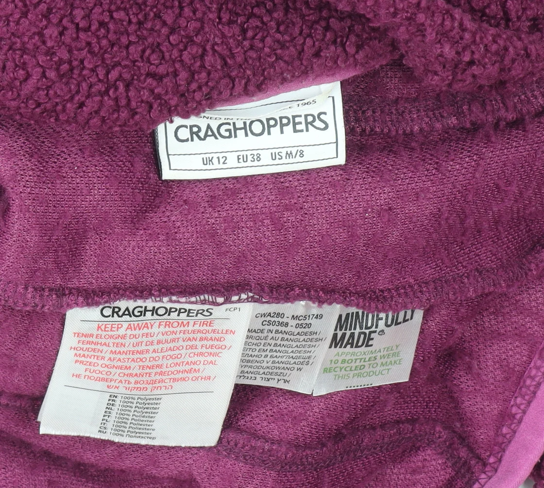 Craghoppers Womens Purple Fleece Pullover Sweatshirt UK 12 1/2 Zip - Image 4