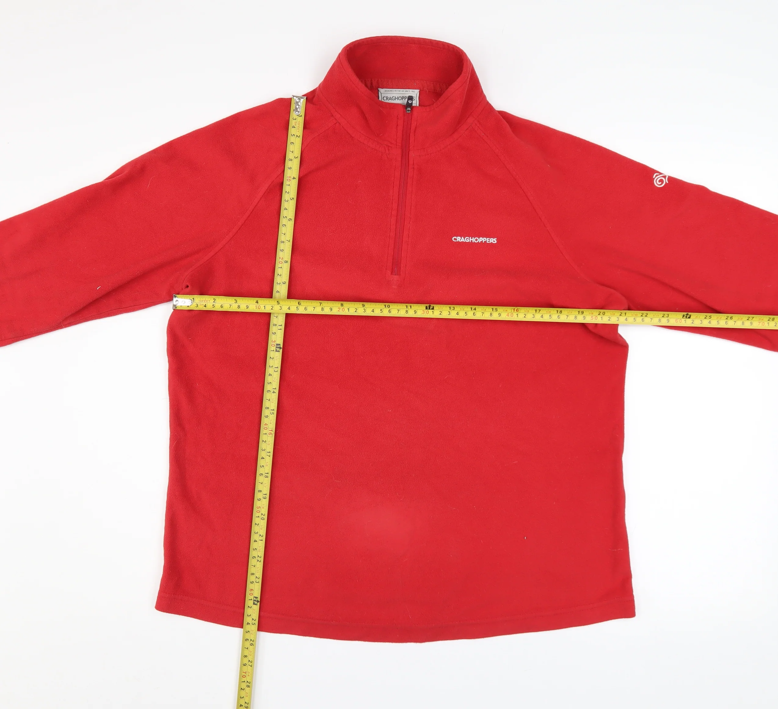 Craghoppers Women's Red Fleece 1/4 Zip Pullover Sweatshirt UK 16 - Image 2