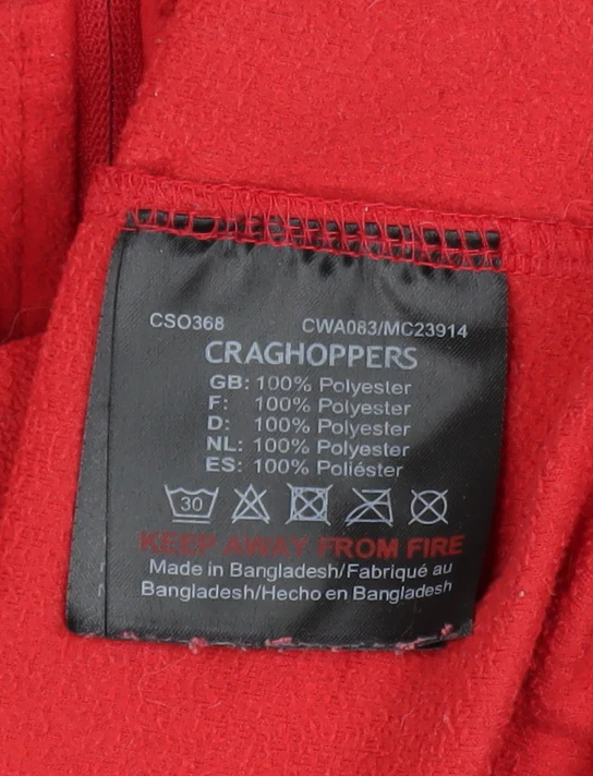 Craghoppers Women's Red Fleece 1/4 Zip Pullover Sweatshirt UK 16 - Image 5