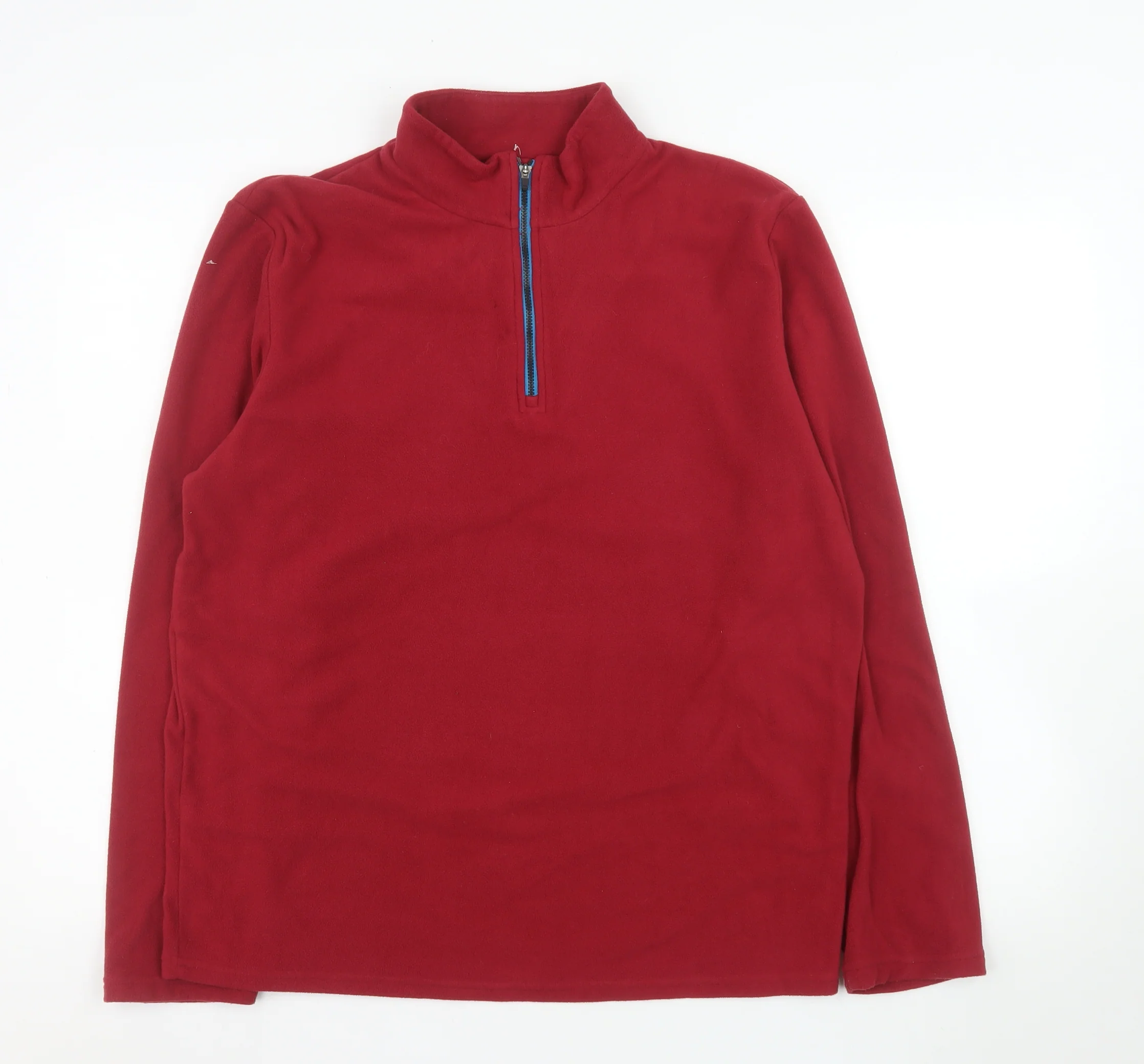 Crane Mens Red Fleece 1/4 Zip Pullover Sweatshirt Size M