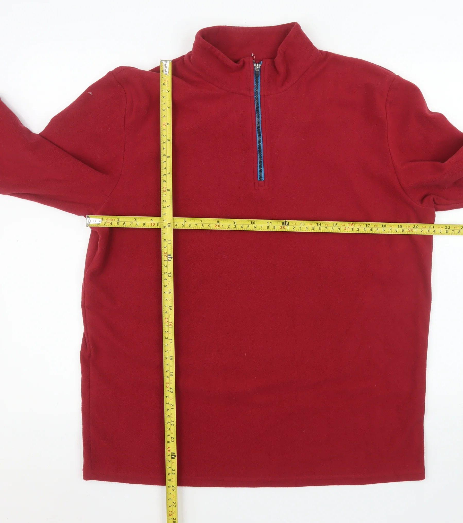 Crane Mens Red Fleece 1/4 Zip Pullover Sweatshirt Size M - Image 2