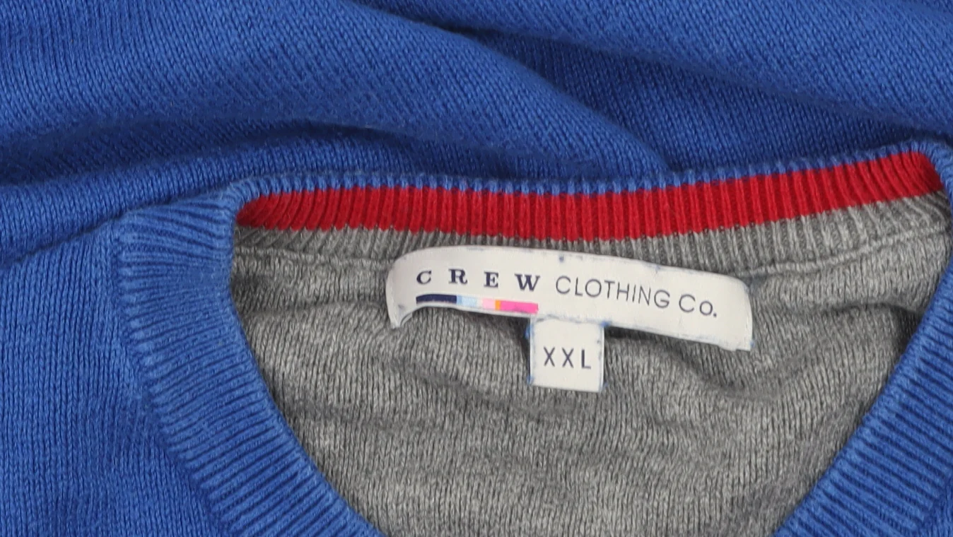 Crew Clothing Co. Men's Blue 2XL V-Neck Cotton Cashmere Jumper - Image 5