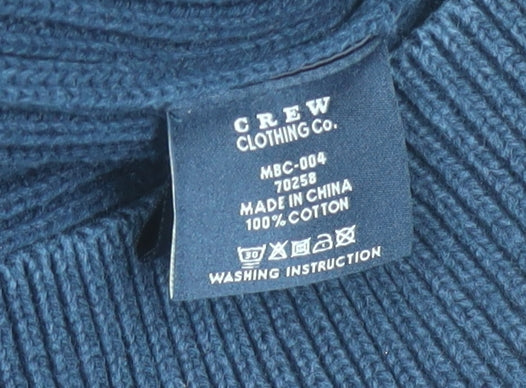 Crew Clothing Co. Men's Blue Cotton 1/4 Zip Jumper L - Image 3