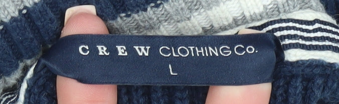 Crew Clothing Co. Men's Blue Cotton 1/4 Zip Jumper L - Image 4