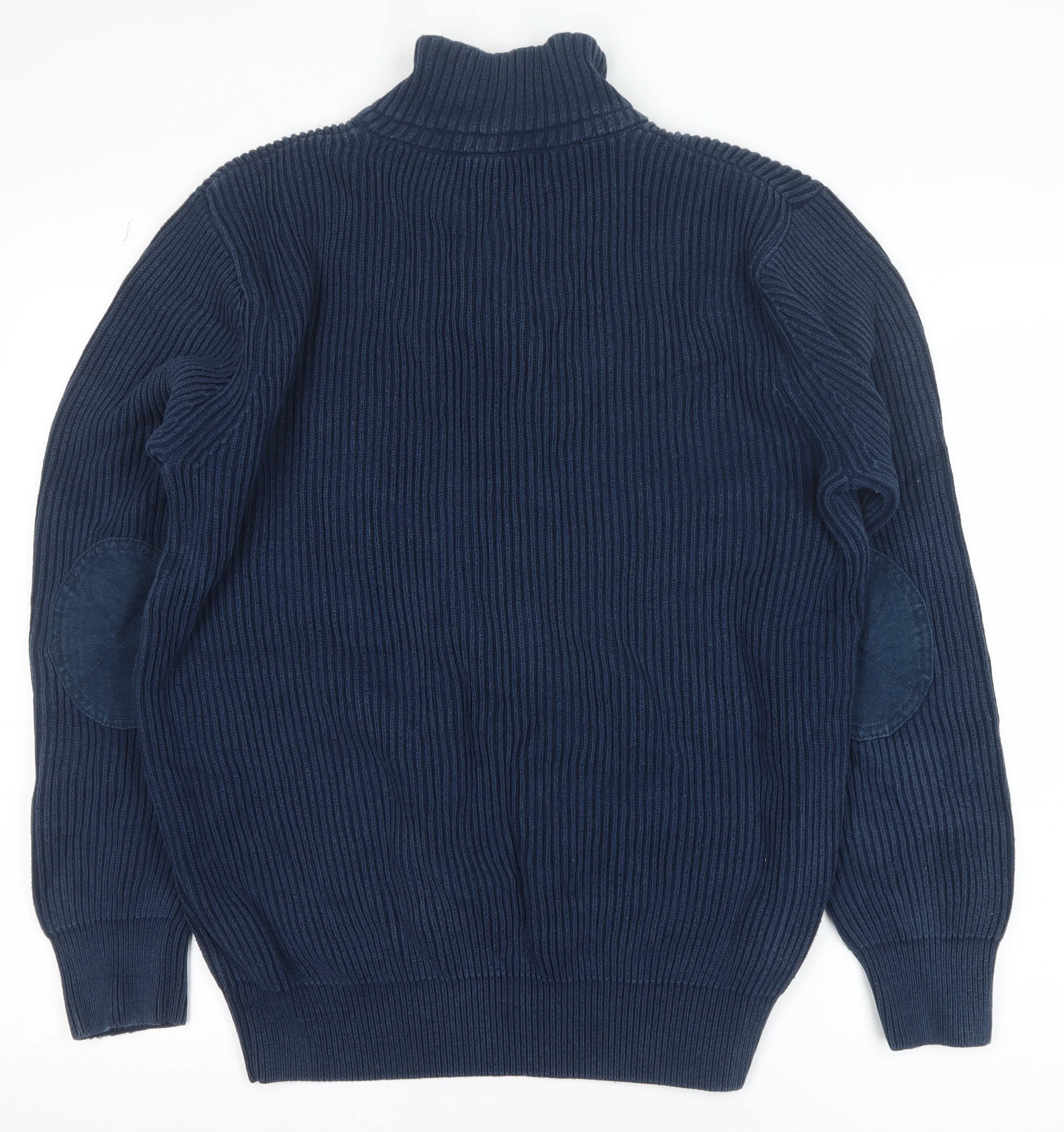 Crew Clothing Co. Men's Blue Cotton 1/4 Zip Jumper L - Image 5