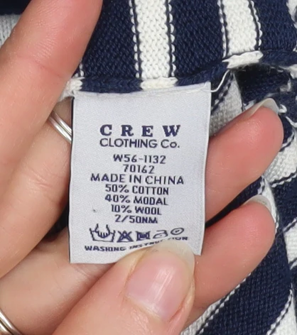 Crew Clothing Co. Women Blue Striped Shift Dress Size 12 - Image 5