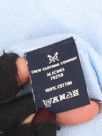 Crew Clothing Company Mens Blue 2XL Cotton V-Neck Jumper - Image 4