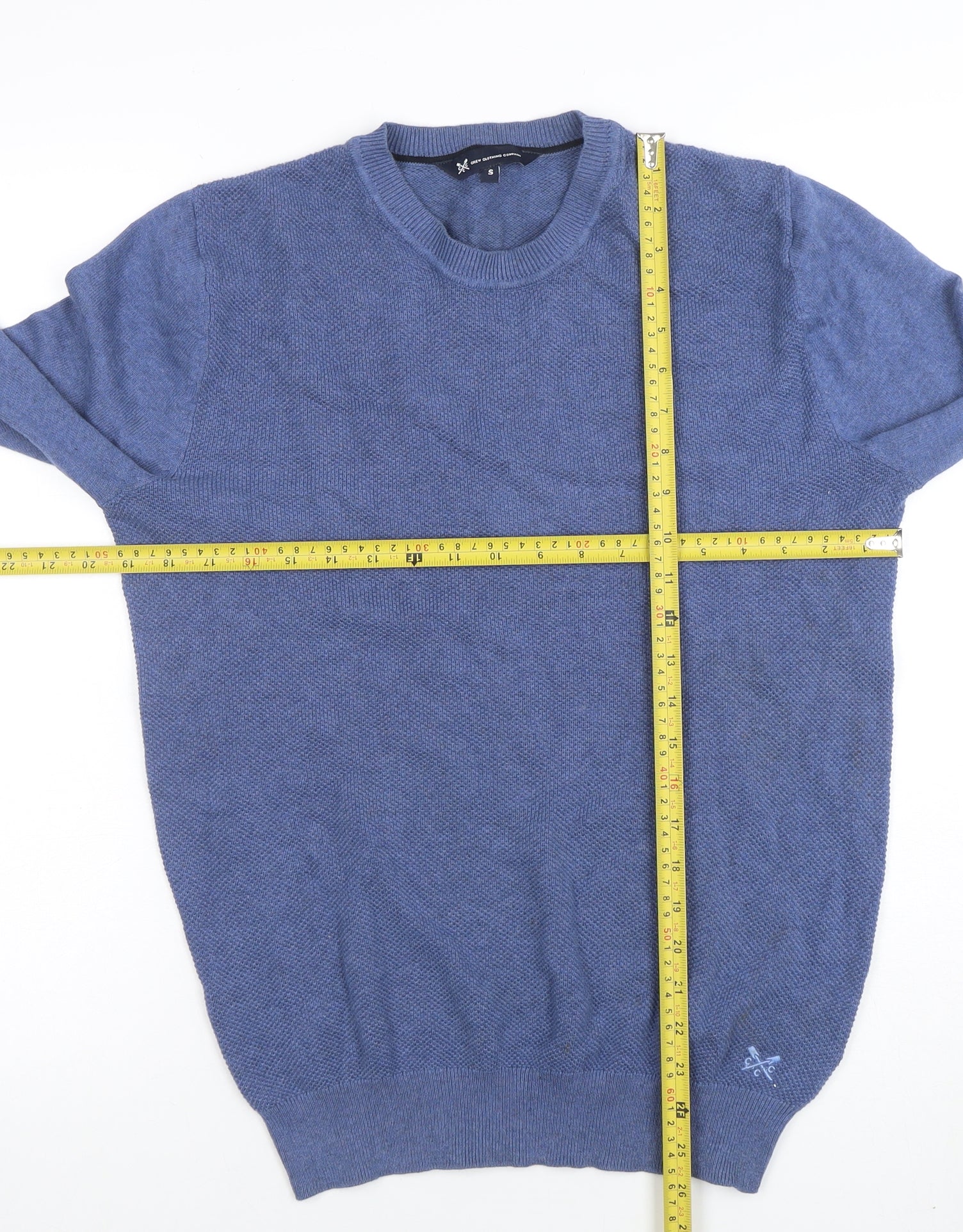 Crew Clothing Company Men's Blue Cotton Jumper Size S - Image 2