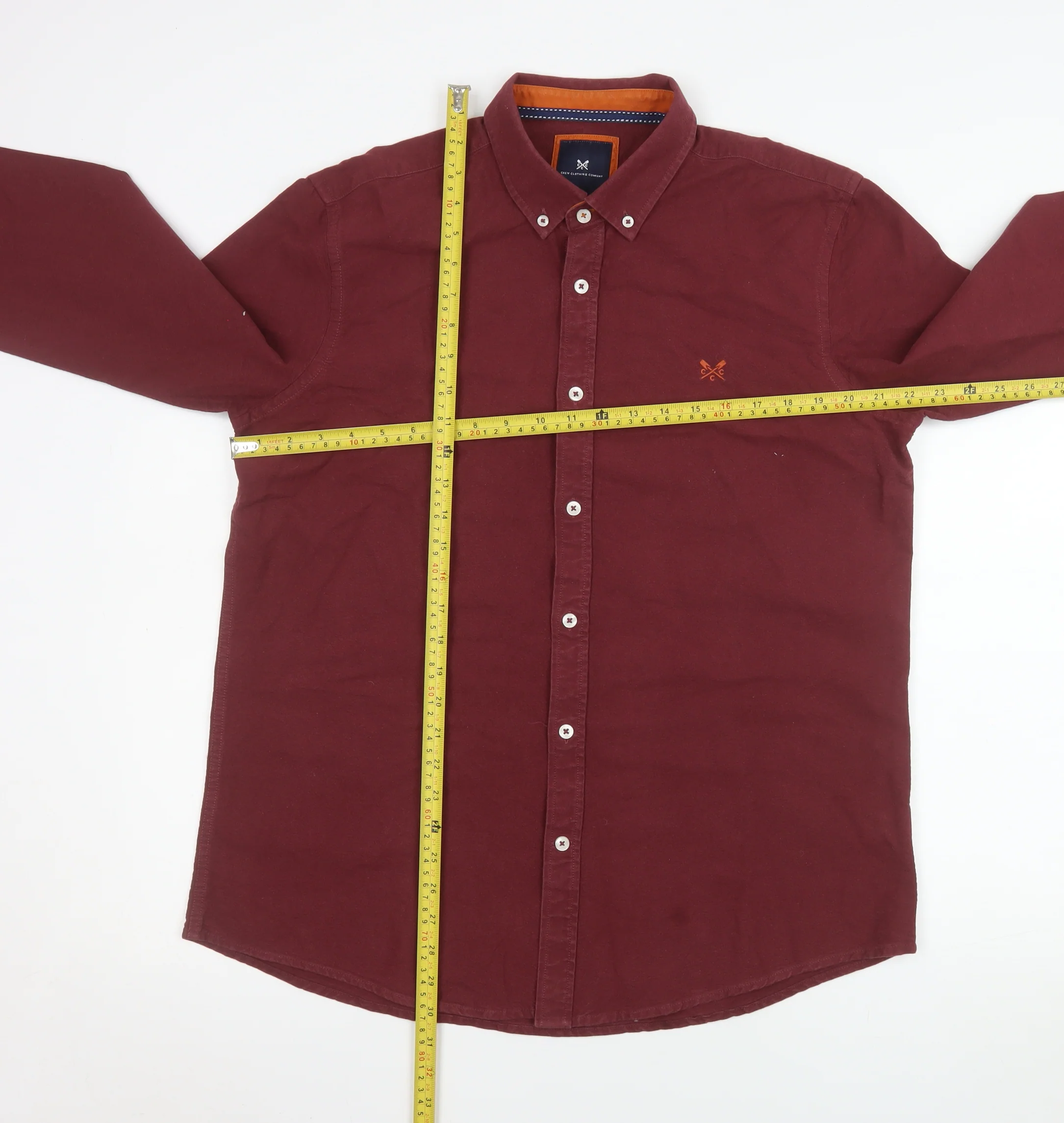 Crew Clothing Company Men's Red Slim Fit Button-Up Shirt XL - Image 2