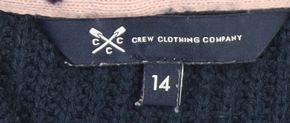 Crew Clothing Company Women’s Navy Blue Cable-Knit Half Zip Jumper Size 14 - Image 4