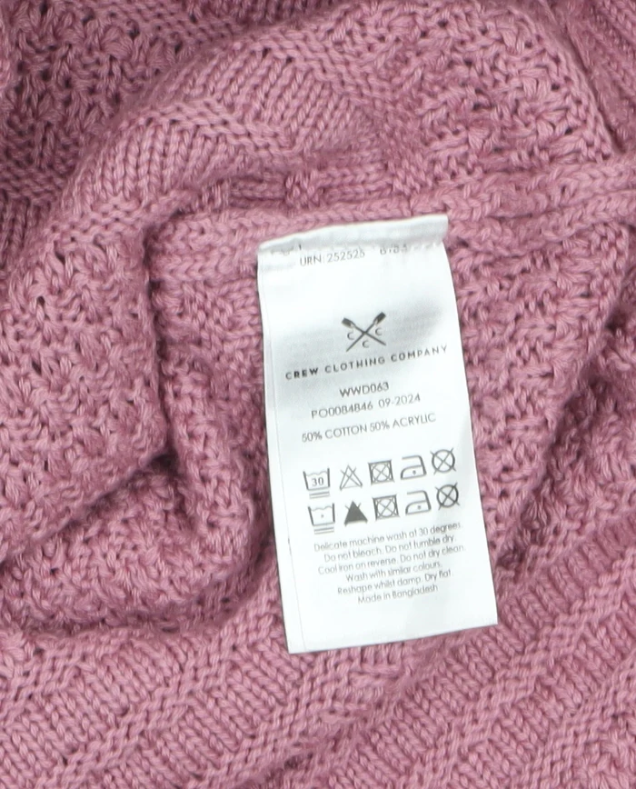 Crew Clothing Company Women's Pink Cotton Acrylic Knit Jumper Size 18 - Image 4