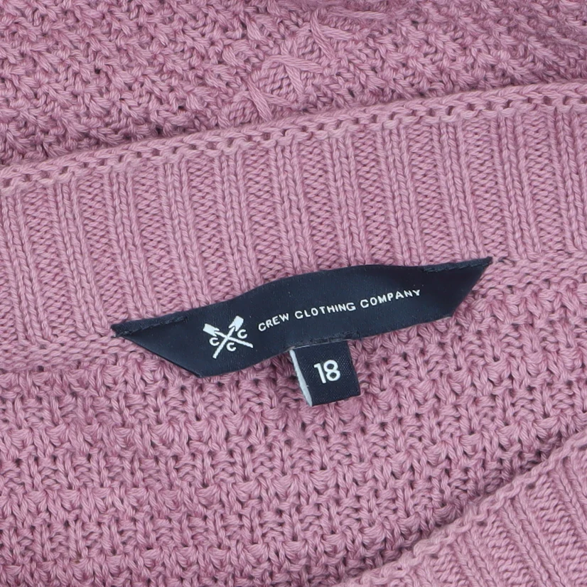 Crew Clothing Company Women's Pink Cotton Acrylic Knit Jumper Size 18 - Image 5