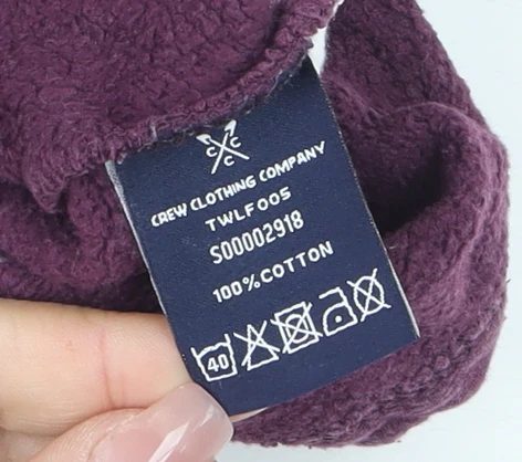 Crew Clothing Company Womens Purple Striped Cotton Pullover Sweatshirt Size 10 - Image 4