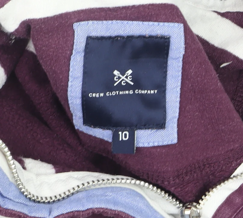 Crew Clothing Company Womens Purple Striped Cotton Pullover Sweatshirt Size 10 - Image 5