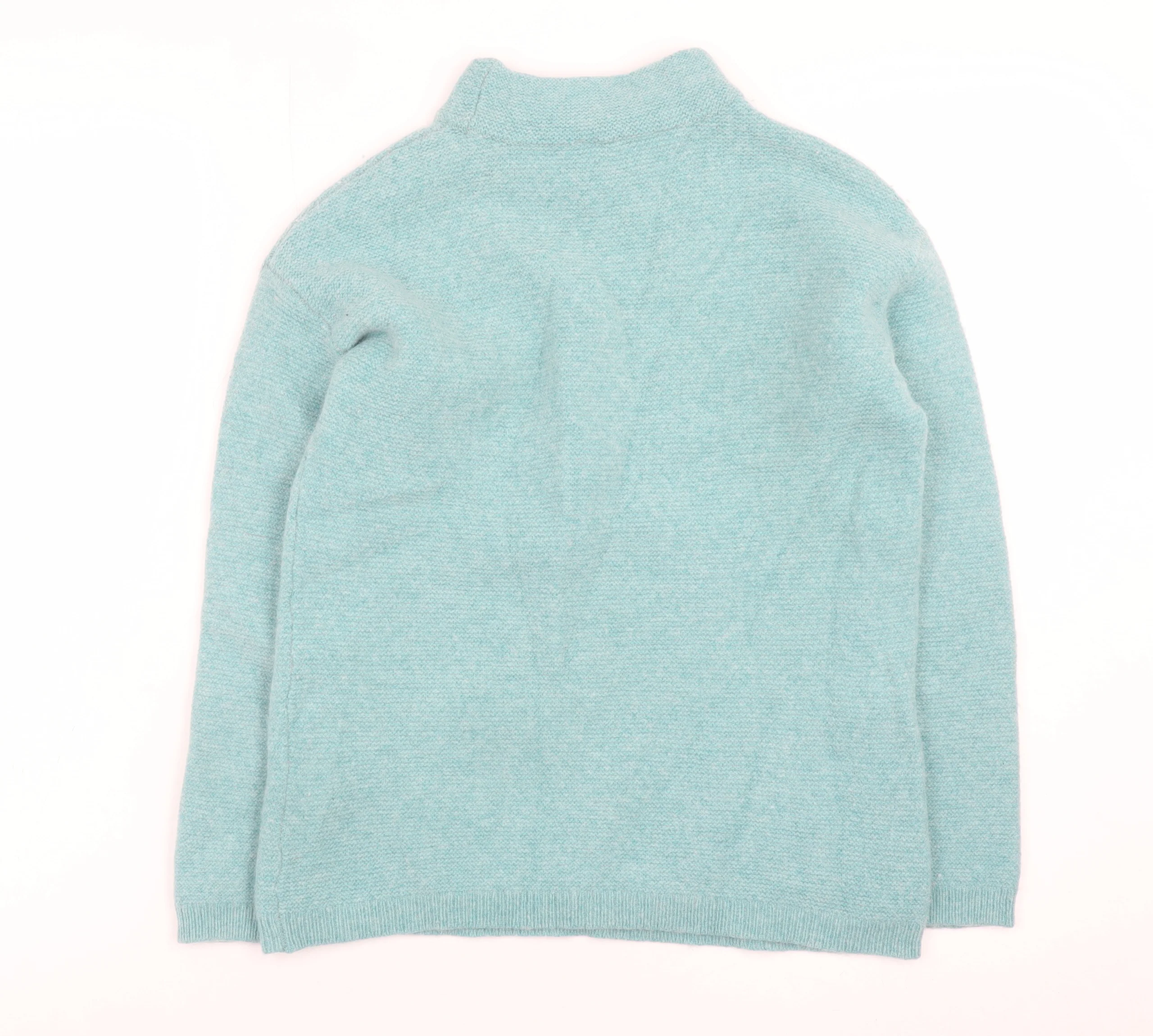 Crew Clothing Women’s Blue Wool Mock Neck Jumper Size 8 - Image 3