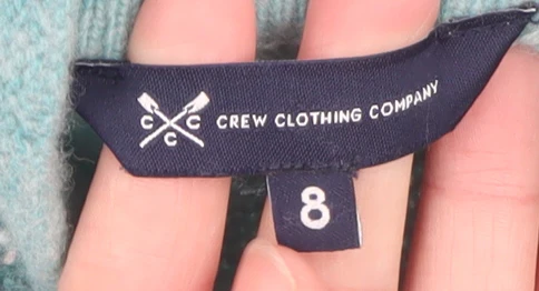 Crew Clothing Women’s Blue Wool Mock Neck Jumper Size 8 - Image 4