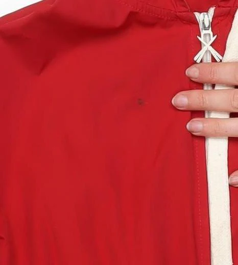 Criminal Damage Men's Red Hooded Windbreaker Jacket Size M - Image 7
