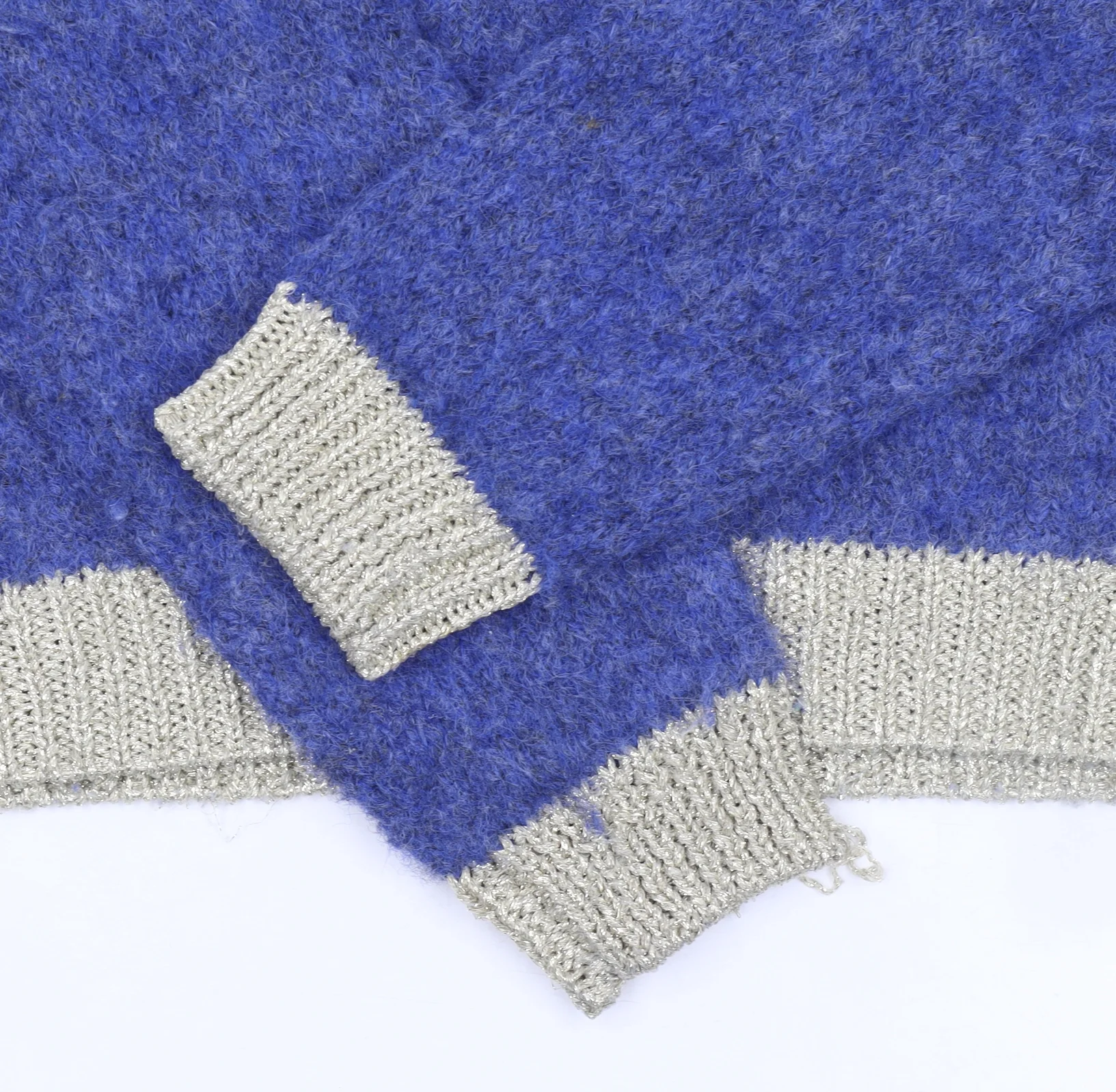 CULTURE Women's Blue V-Neck Chunky Knit Wool Blend Jumper XS - Image 6