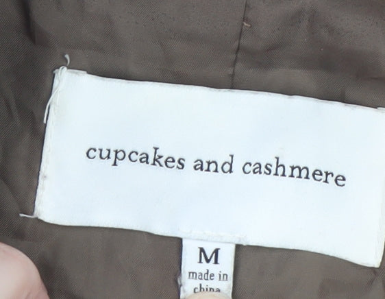 Cupcakes and Cashmere Women's Brown Leopard Long Wool Coat M - Image 4