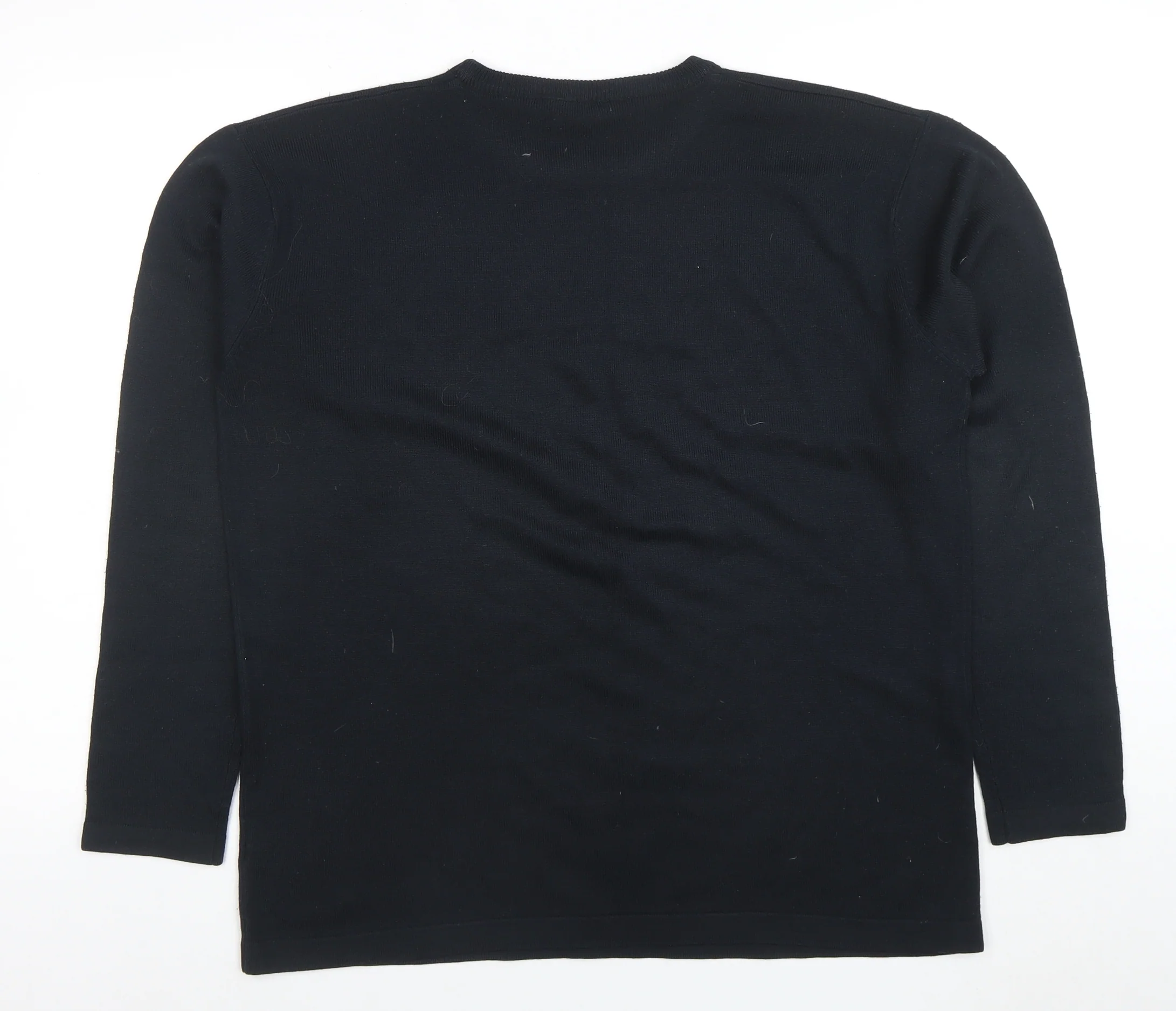 Cutting Edge Mens Blue Argyle Knit Crew Neck Acrylic Jumper M - Image 3