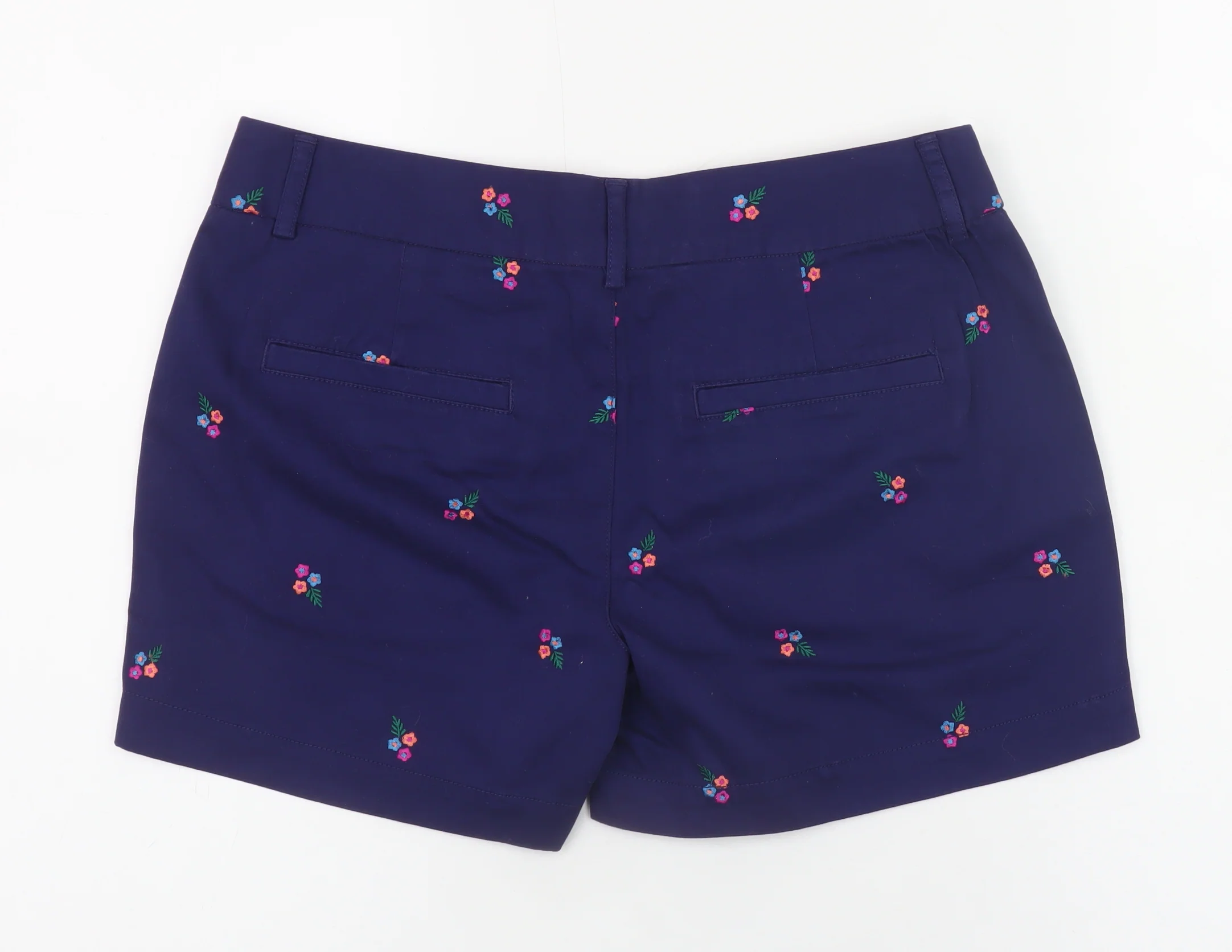 Cynthia Rowley Women’s Blue Embroidered Floral Chino Shorts UK 6 - Image 3